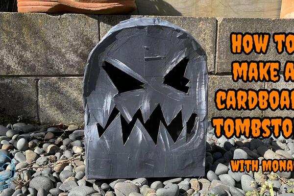 image of How to make a cardboard tombstone with Monari?