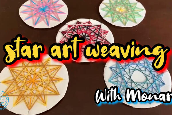 image of Celebrating Matariki this week with art part 2 from Monari.  Star art weaving 