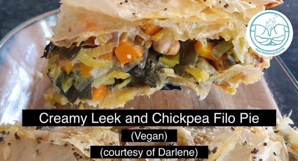 image of Creamy Leek & Chickpea Filo Pie (courtesy of Darlene)