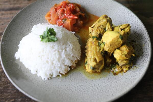 image of Fiji-Indian Chicken Curry with Tomato Chutney (Courtesy of Krishneer)