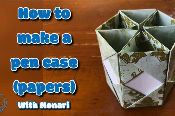 image of Useful any & recycled papers to make a pen case with Monari 