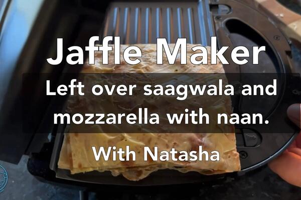 image of Jaffle Maker - Left over saagwala and mozzarella with naan