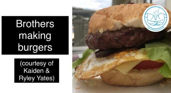 image of Brothers making burgers (courtesy of Kaiden & Ryley Yates)