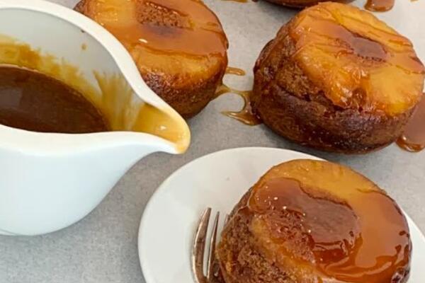 image of ​Gluten free Pineapple Upside-down puddings