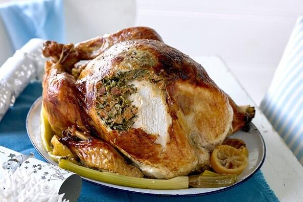 image of Roast Chicken with Chorizo and Herb Stuffing 