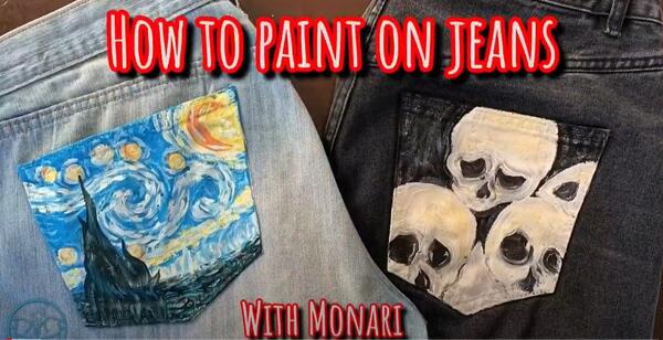 image of How to paint on jeans with Monari 