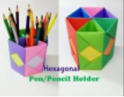 image for Using only paper make a pen holder