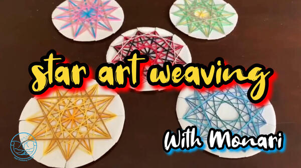 image of Celebrating Matariki this week with art part 2 from Monari.  Star art weaving 