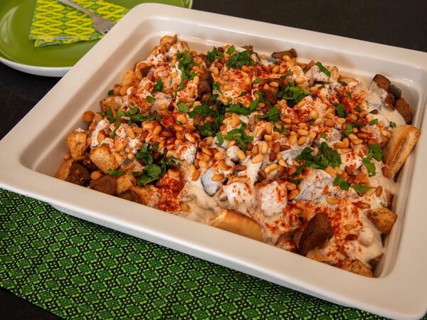 image of Chicken and Eggplant Fatteh