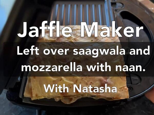 image of Jaffle Maker - Left over saagwala and mozzarella with naan