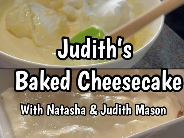 image of Judith’s Baked Cheesecake (courtesy of Judith Mason)