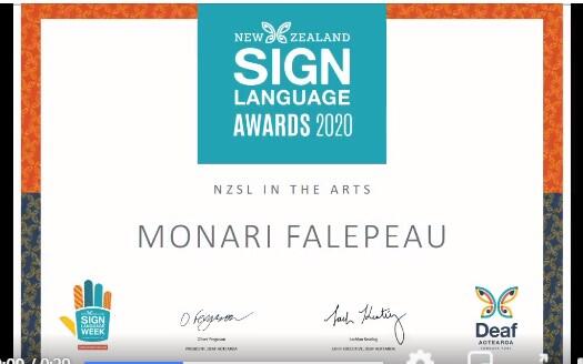 image of 2020 NZSL Art Award for Monari Falepeau