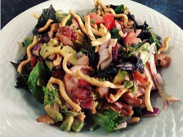image of Smoked Chicken Satay Salad with Crispy Noodles